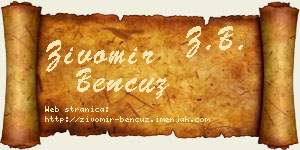 Živomir Bencuz vizit kartica
